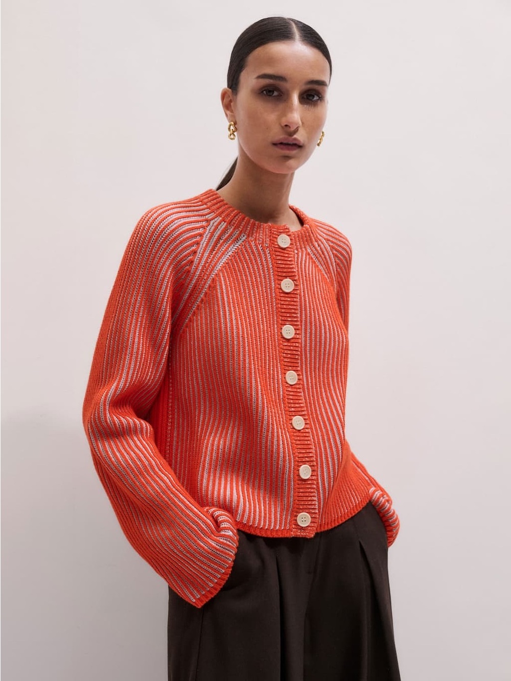 ME+EM Contrast Rib Cardigan - Picture 2 of 13